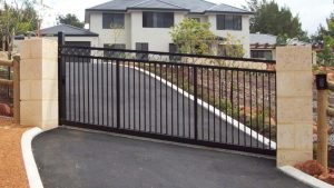 Sloping driveway sliding gate in Baulkham Hill