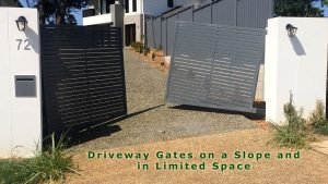 Rising driveway double swinging gates in Baulkham Hill
